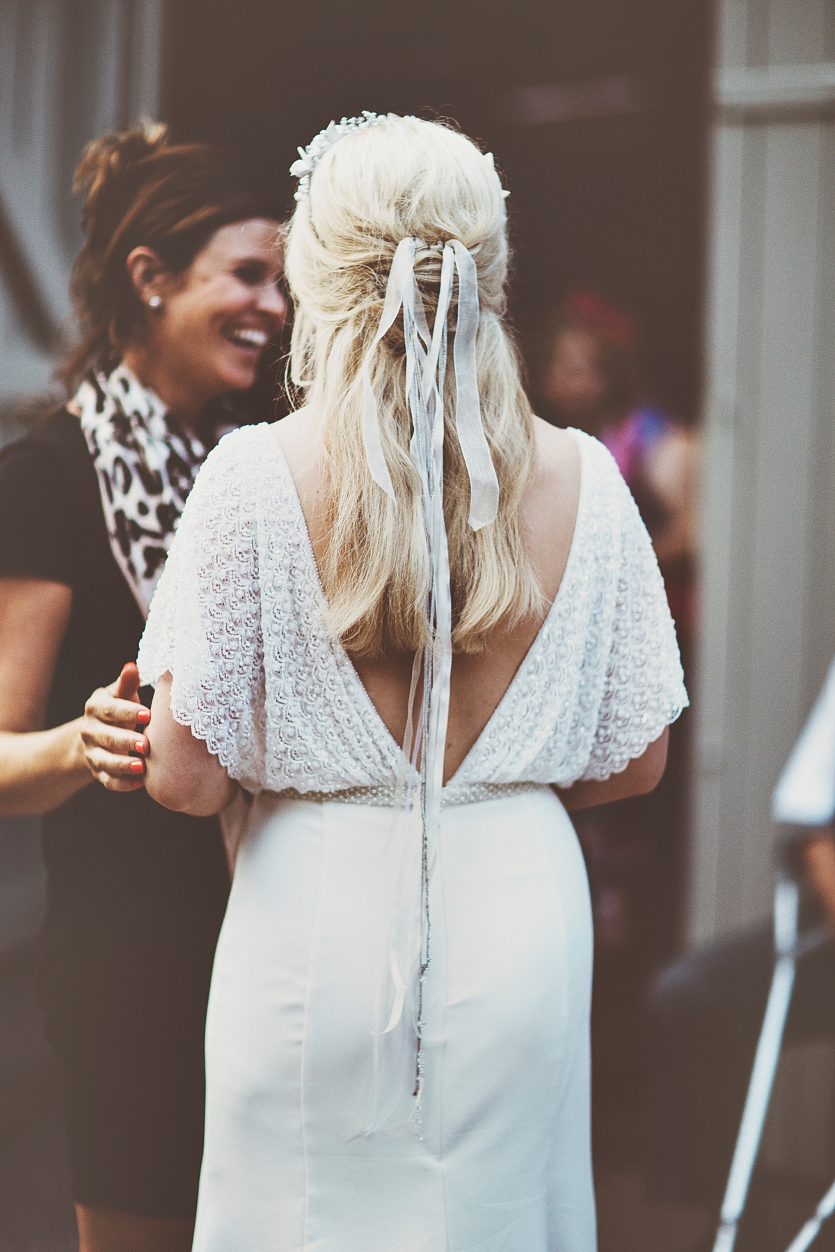 55 A Flora bride dress for a natural and rustic barn wedding in Shropshire