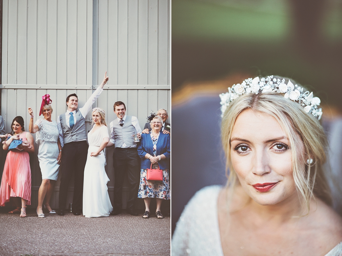 56 A Flora bride dress for a natural and rustic barn wedding in Shropshire