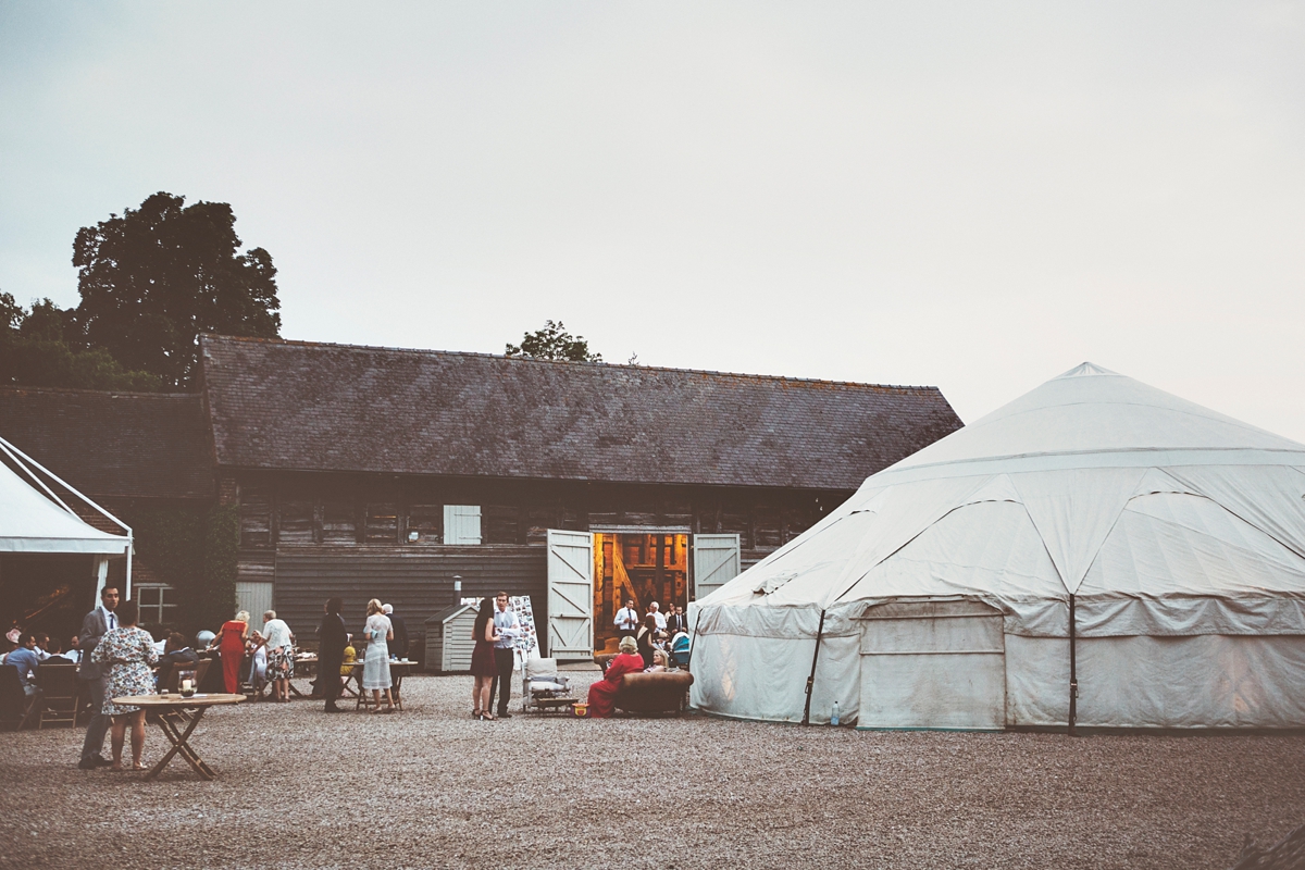 62 A Flora bride dress for a natural and rustic barn wedding in Shropshire