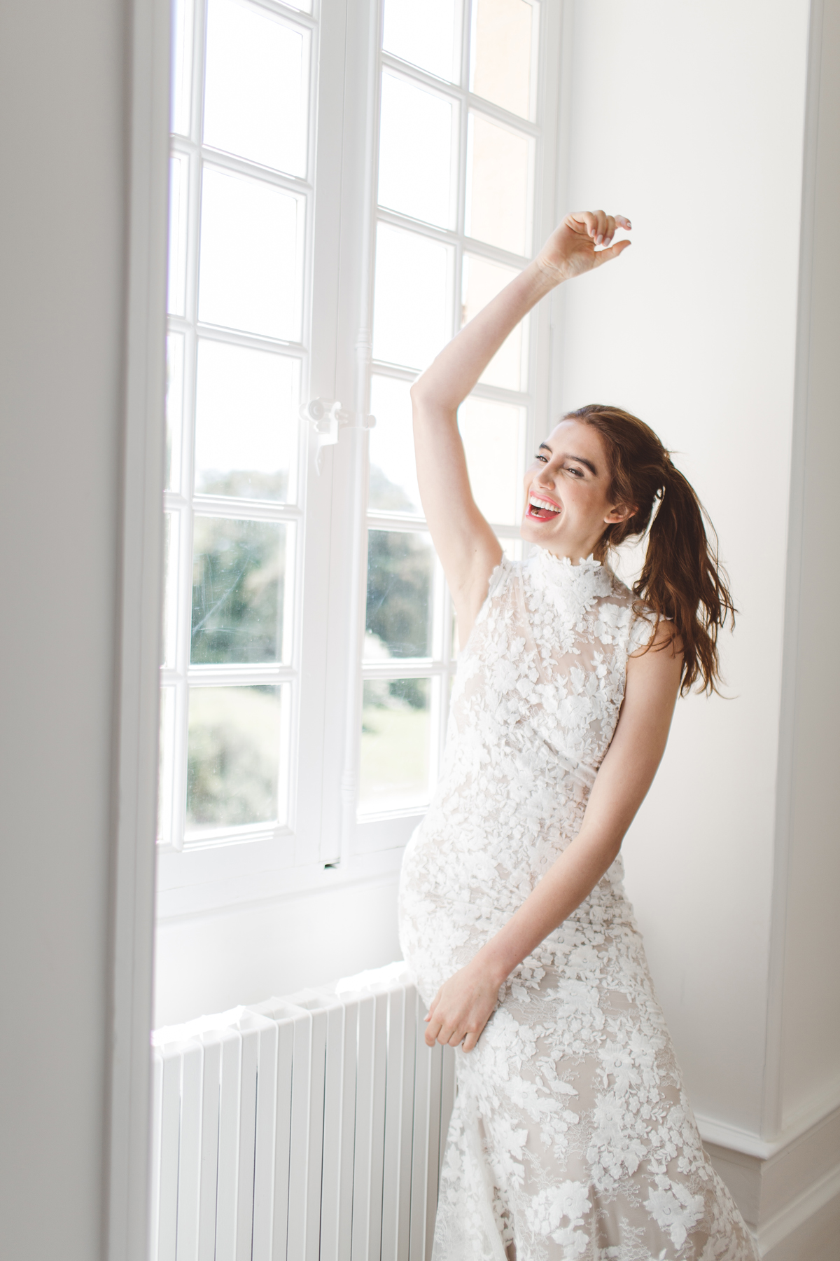 64 A natural and elegant French countryside editorial featuring Charlie Brear and Pronovias