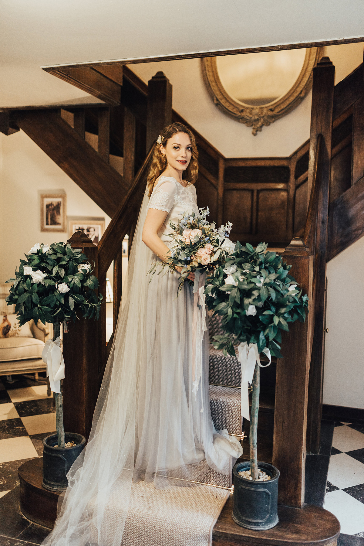 67 Something Blue wedding and bridal inspiration with a handpainted leather jacket