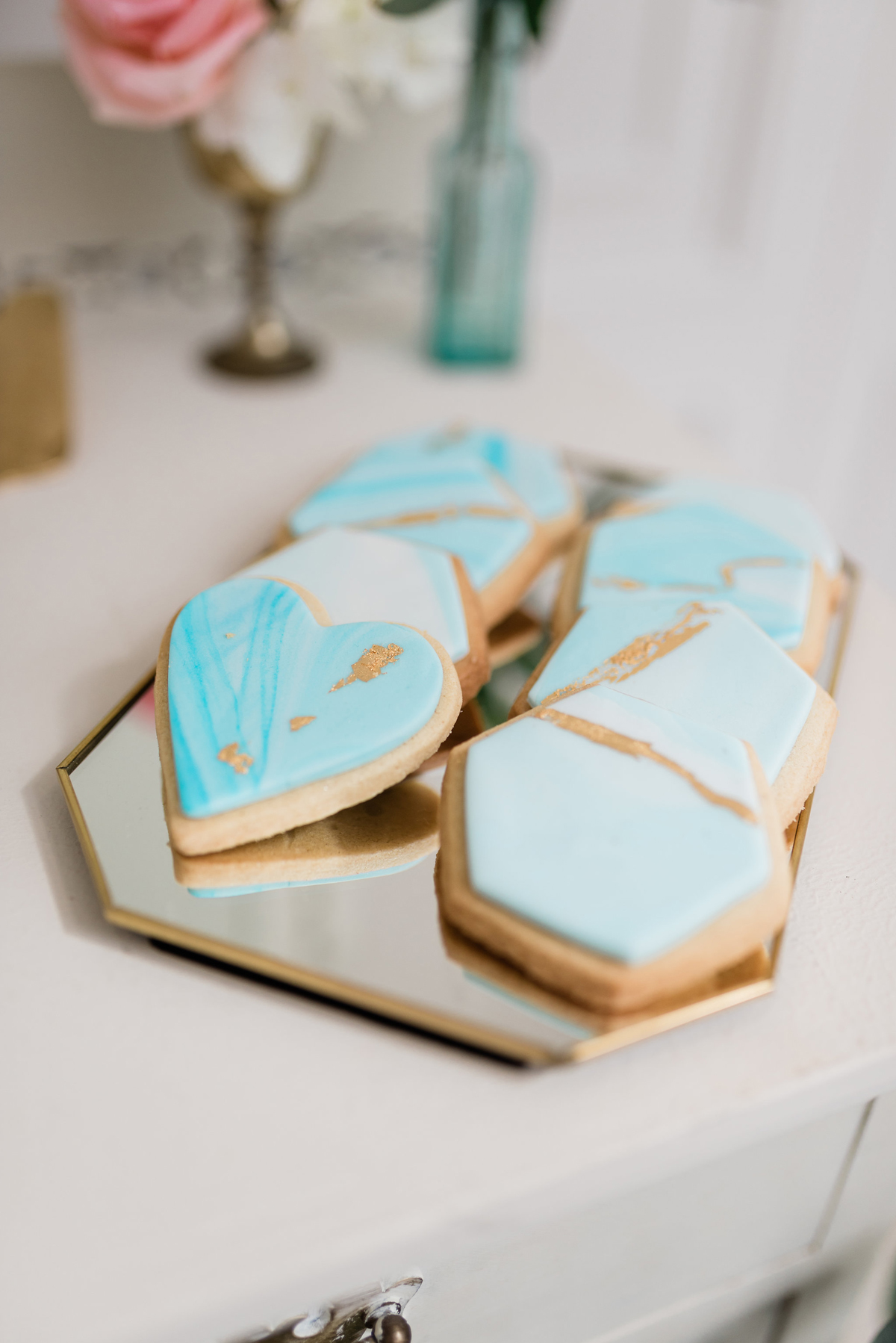 7 Something Blue wedding and bridal inspiration with a handpainted leather jacket