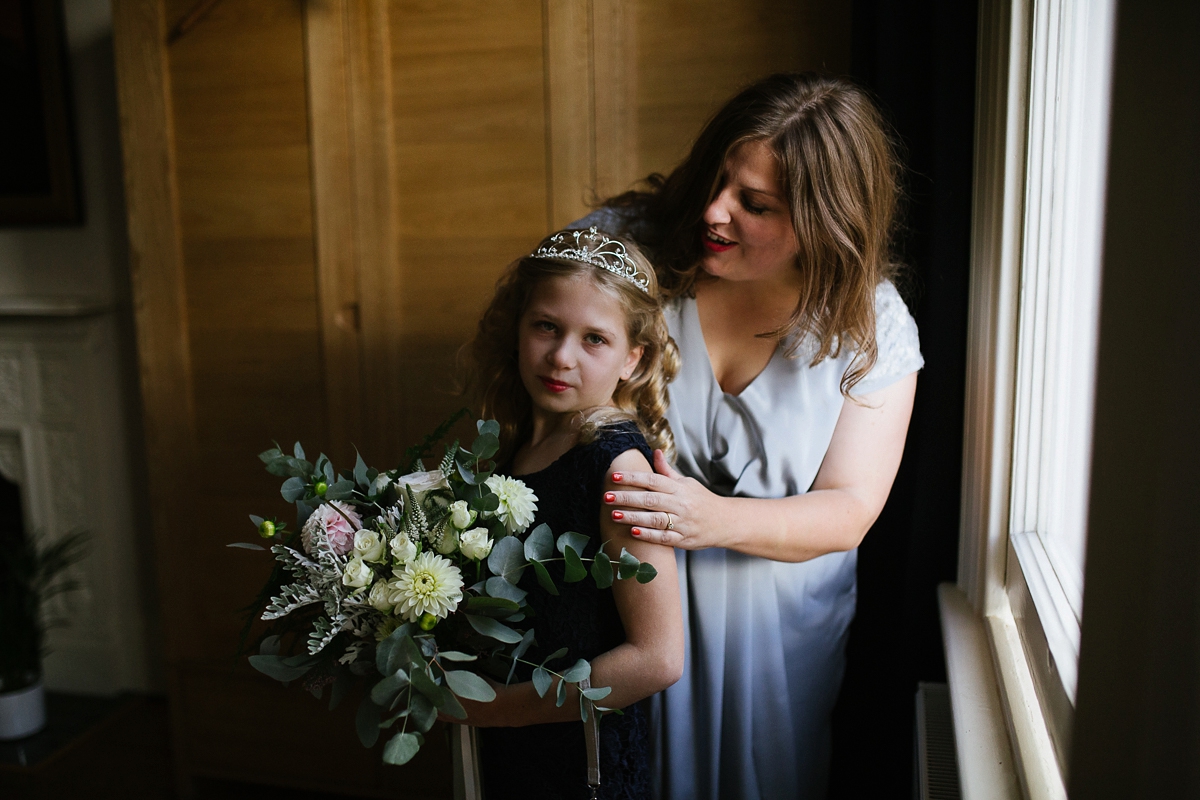 9 A pale blue dress for an intimate family garden wedding