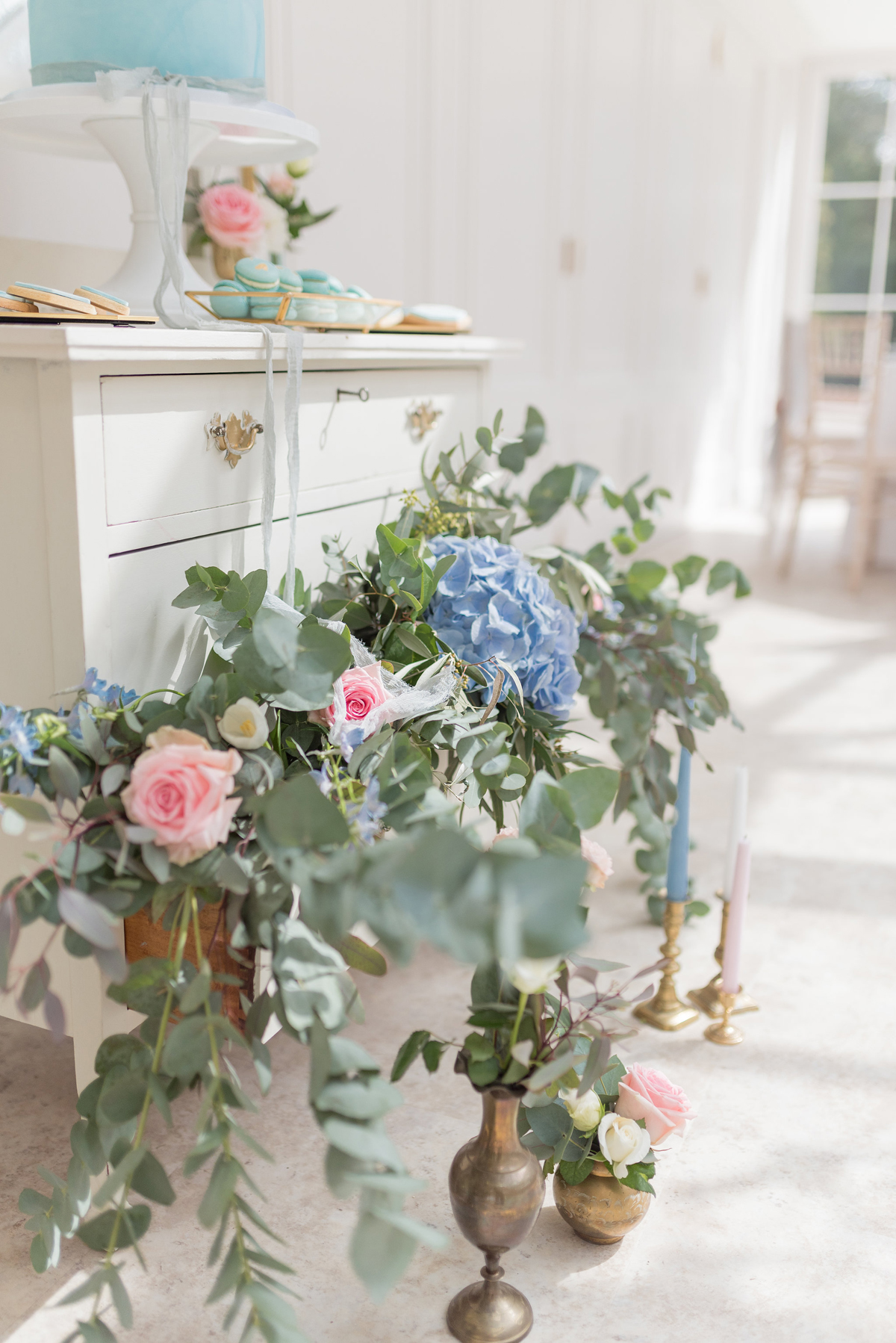 9 Something Blue wedding and bridal inspiration with a handpainted leather jacket