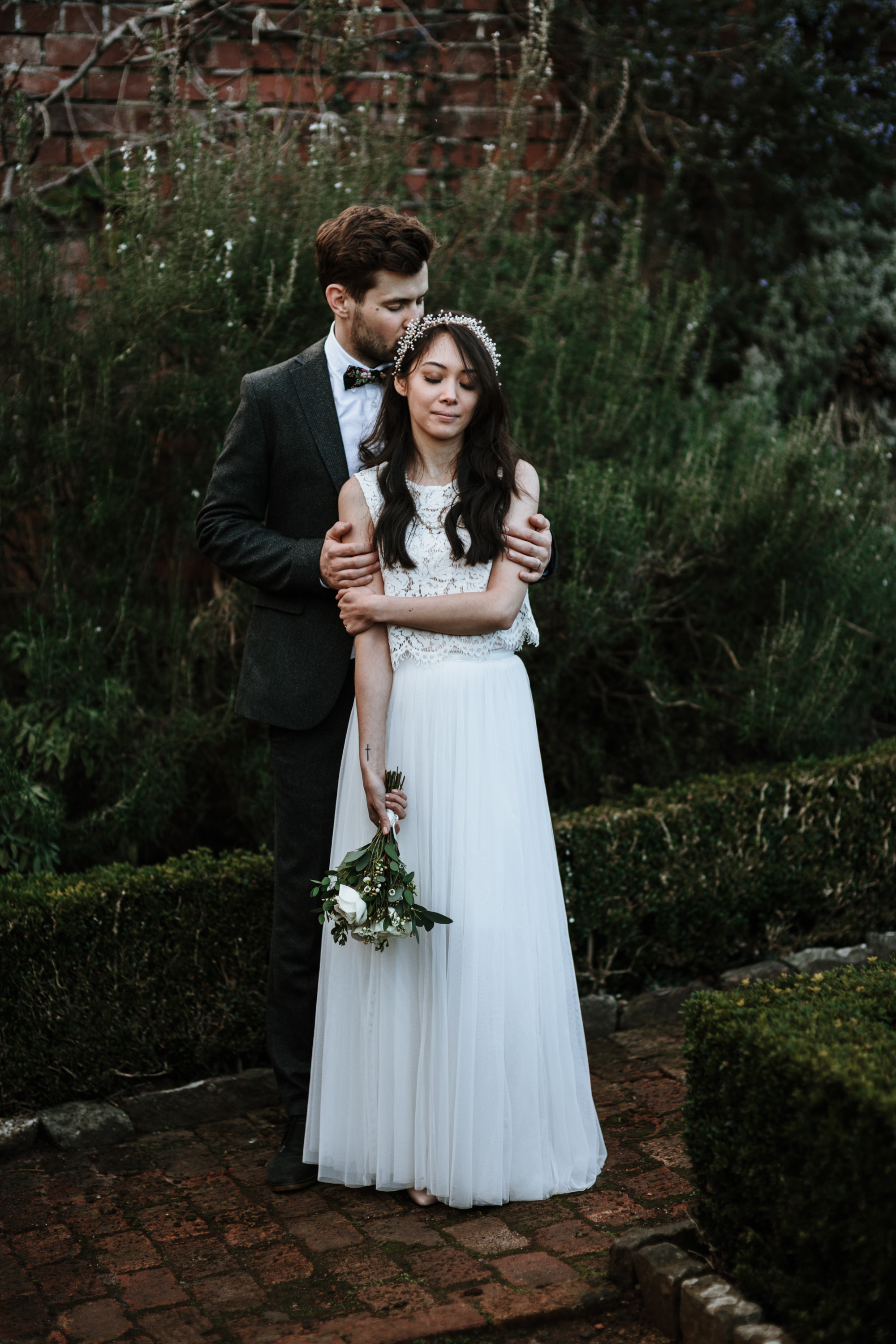 00 A BHLDN gown for a low key and intimate late Winter wedding