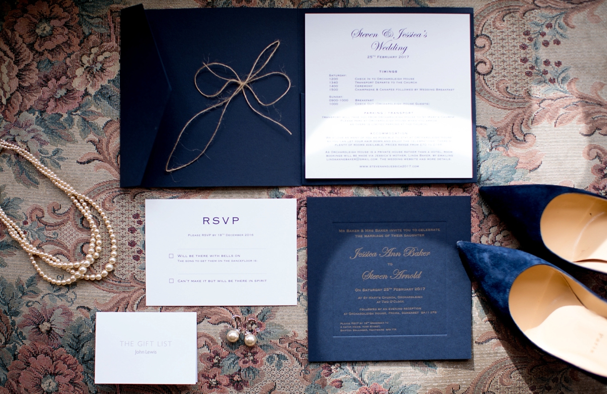 1 A Pronovias gown for a beautiful blue wedding - Pronovias Elegance for a Stylish Navy Blue and Gold Winter Wedding 1 A Pronovias gown for a beautiful blue wedding