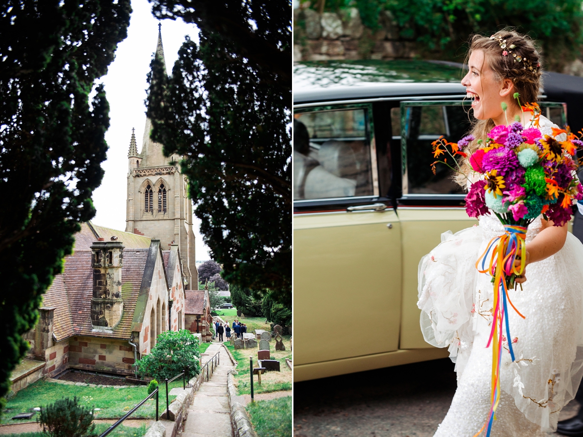 13 A Karen Willis Holmes sequin dress for a colourful Lost Gardens of Heligan inspired barn wedding
