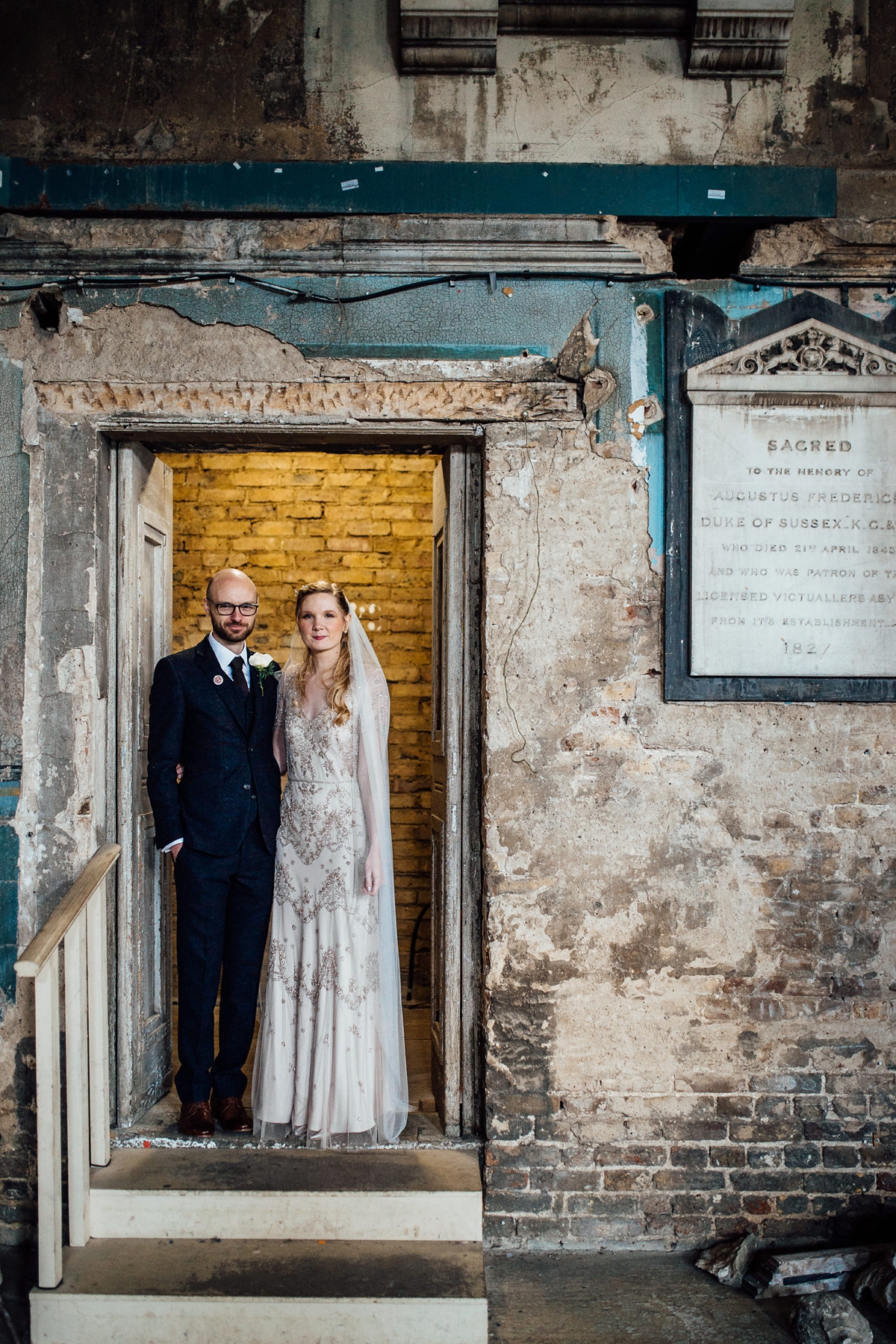 13 A beaded Jenny Packham dress for a Winter Asylum wedding