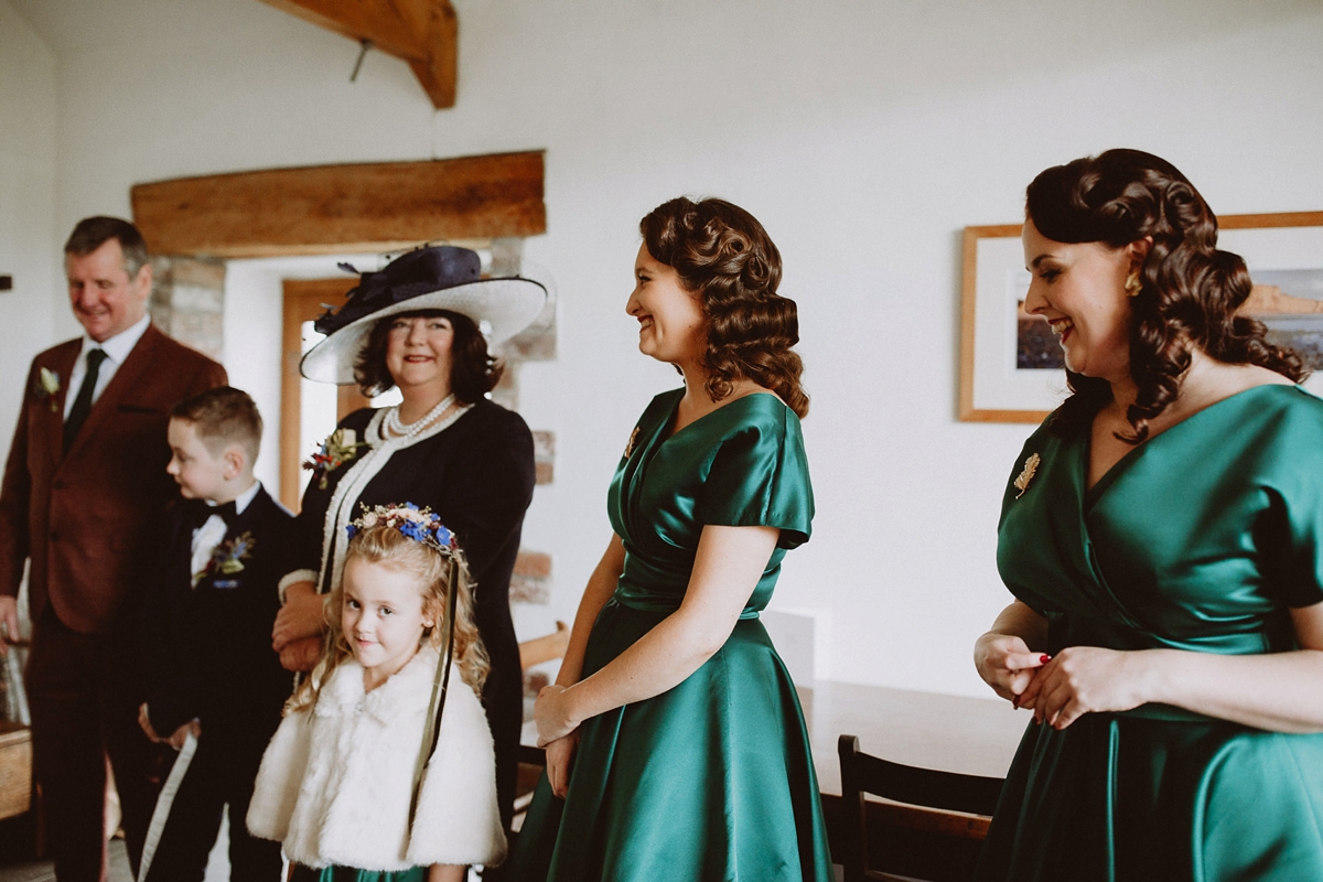 13 A tea length LouLou Bridal dress for a vintage themed farm wedding