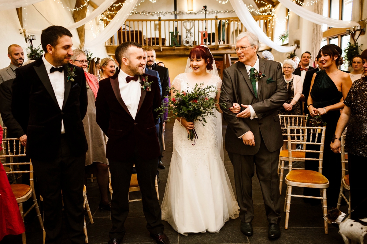 14 A 1920s inspired beaded dress for a winter barn wedding