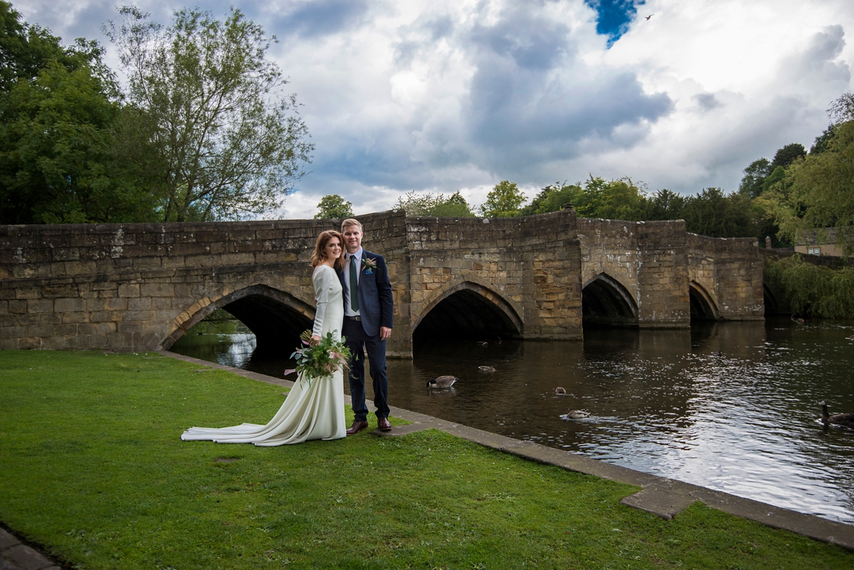 15 A beuatiful long sleeved and backless Pronovias gown for a wedding in Bakewell in Derbyshire