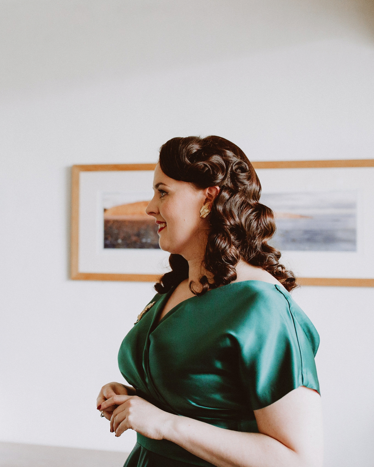 16 A tea length LouLou Bridal dress for a vintage themed farm wedding