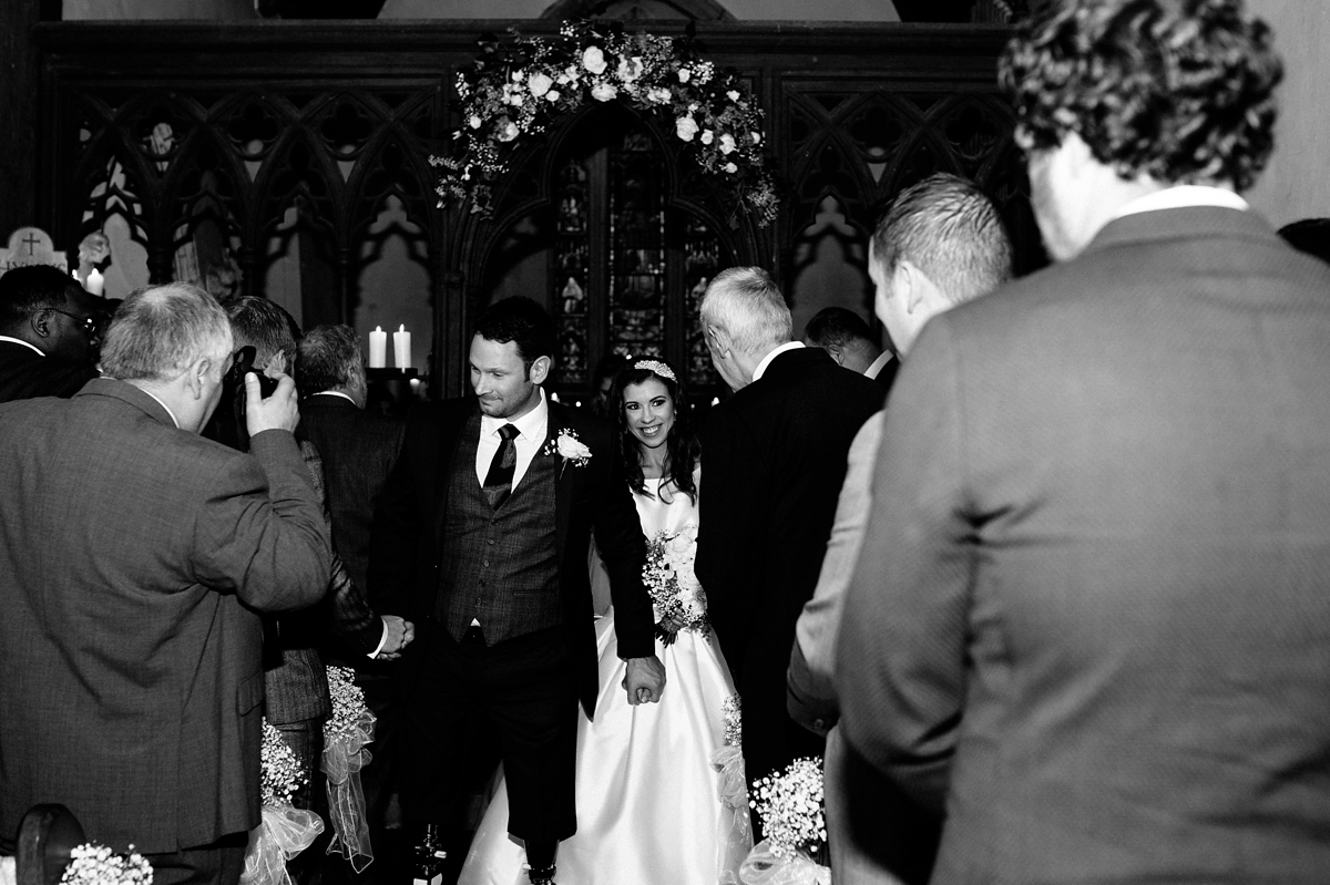 17 A Pronovias gown for a beautiful blue wedding - Pronovias Elegance for a Stylish Navy Blue and Gold Winter Wedding 17 A Pronovias gown for a beautiful blue wedding