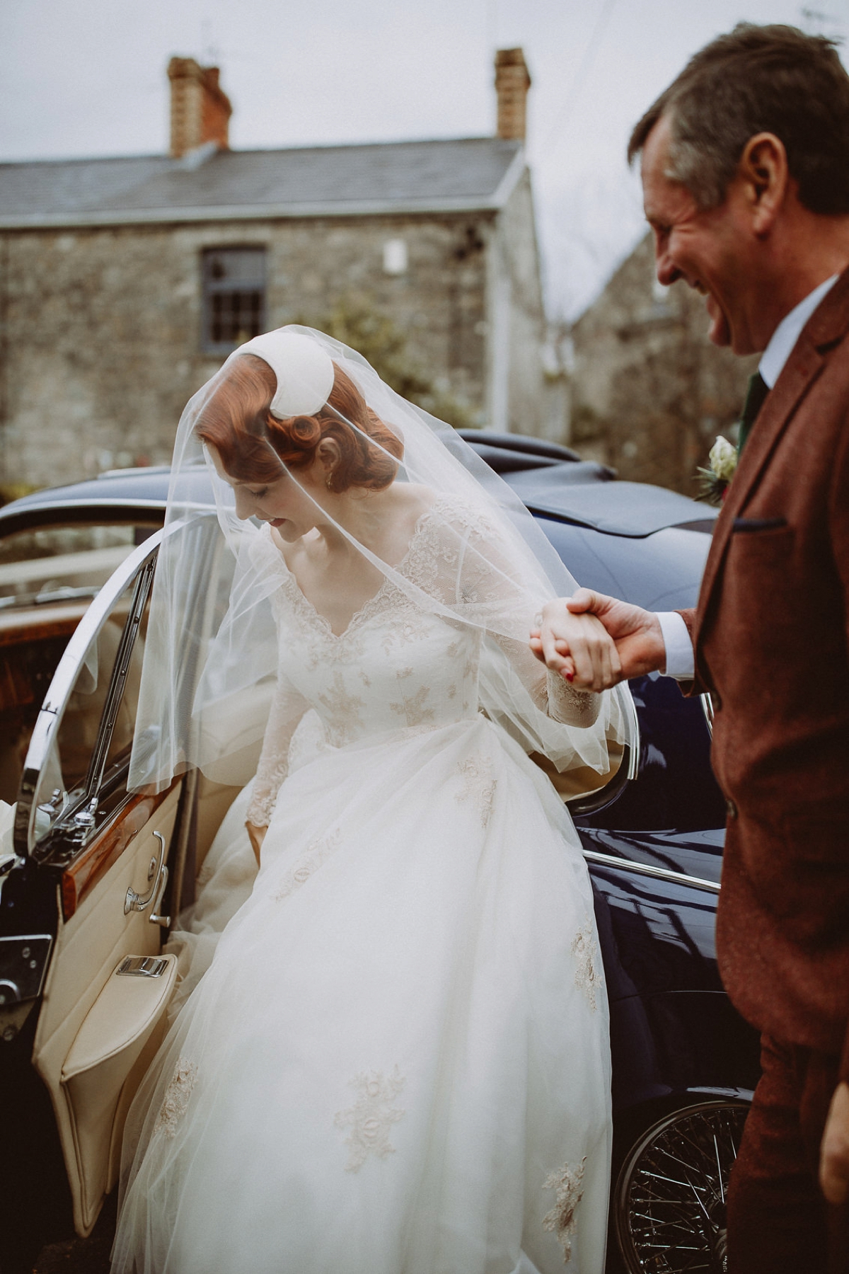 18 A tea length LouLou Bridal dress for a vintage themed farm wedding