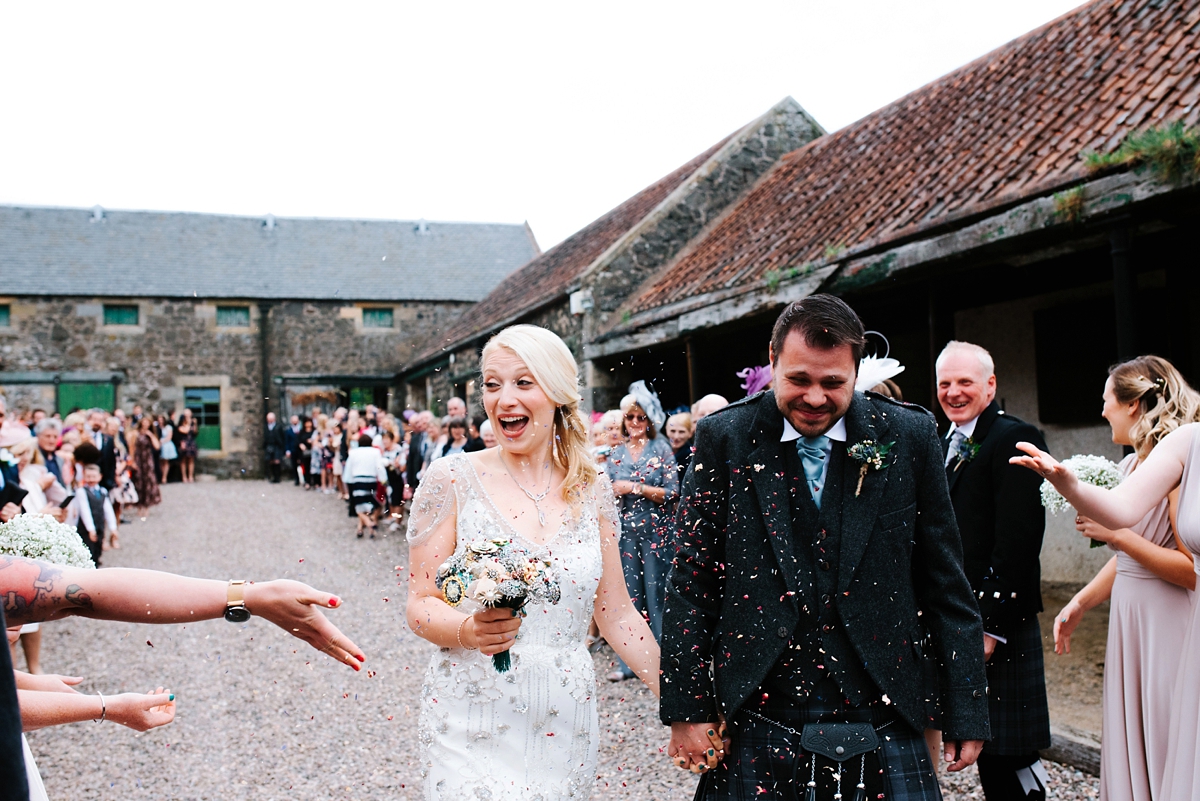 19 A Jenny Packham beaded gown for a lovely laidback country barn wedding