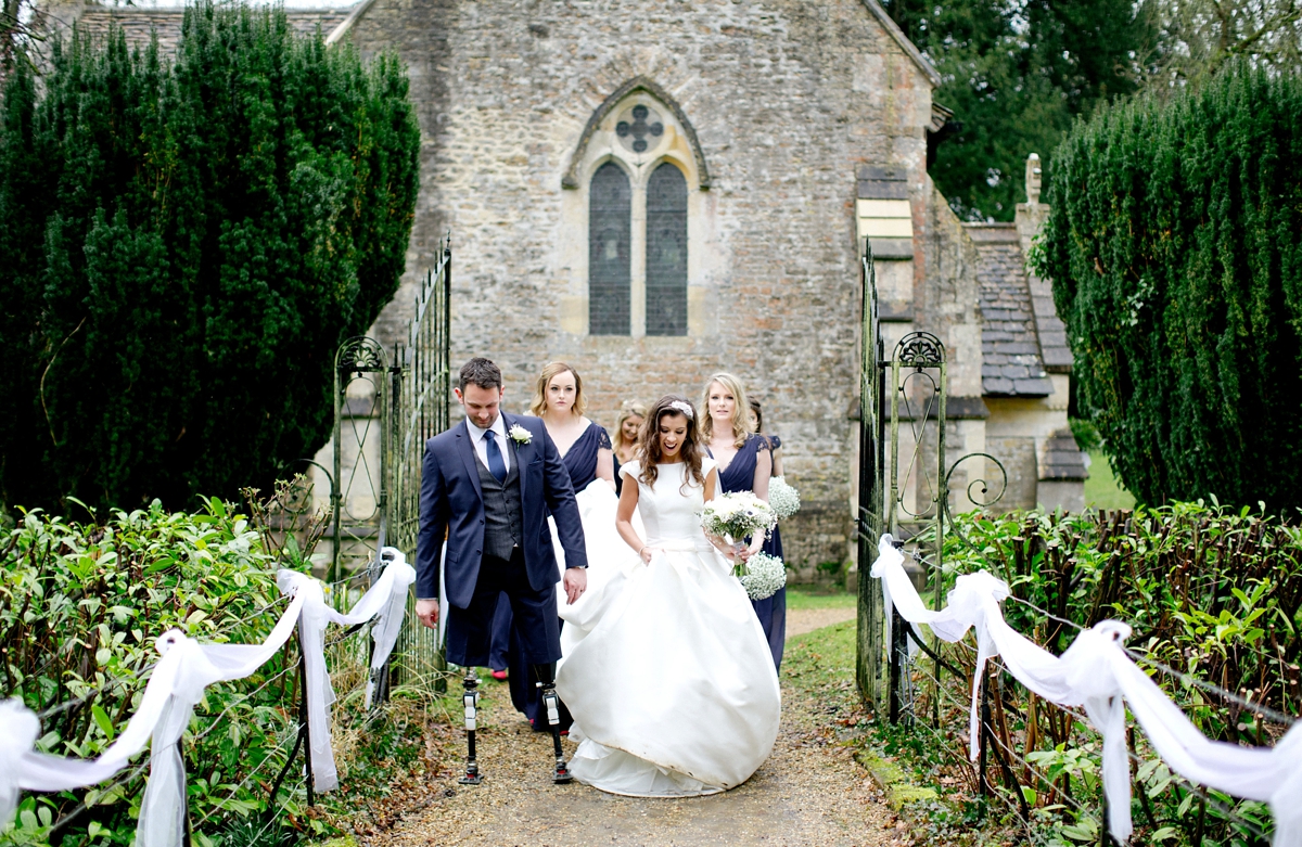 20 A Pronovias gown for a beautiful blue wedding - Pronovias Elegance for a Stylish Navy Blue and Gold Winter Wedding 20 A Pronovias gown for a beautiful blue wedding