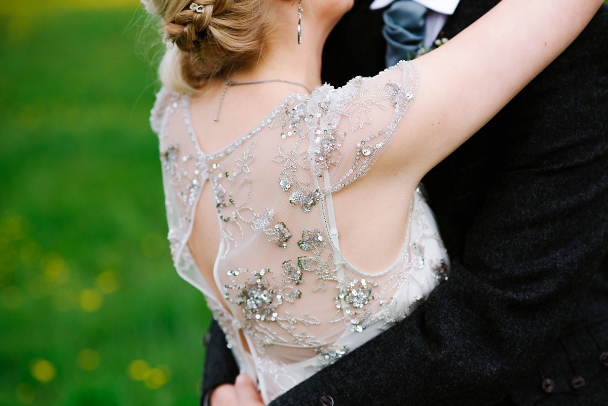 22 A Jenny Packham beaded gown for a lovely laidback country barn wedding