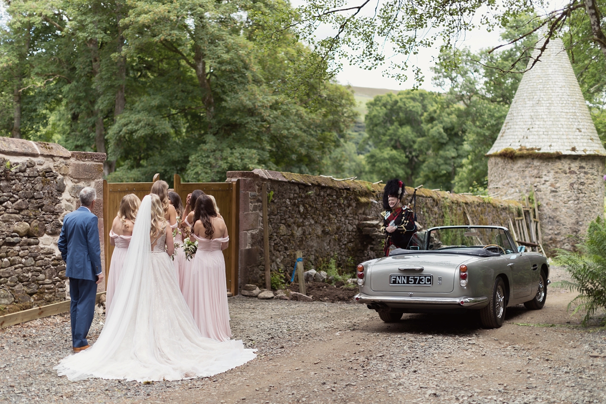 23 A Galia Lahav gown and accents of marble and gold for a scottish castle wedding