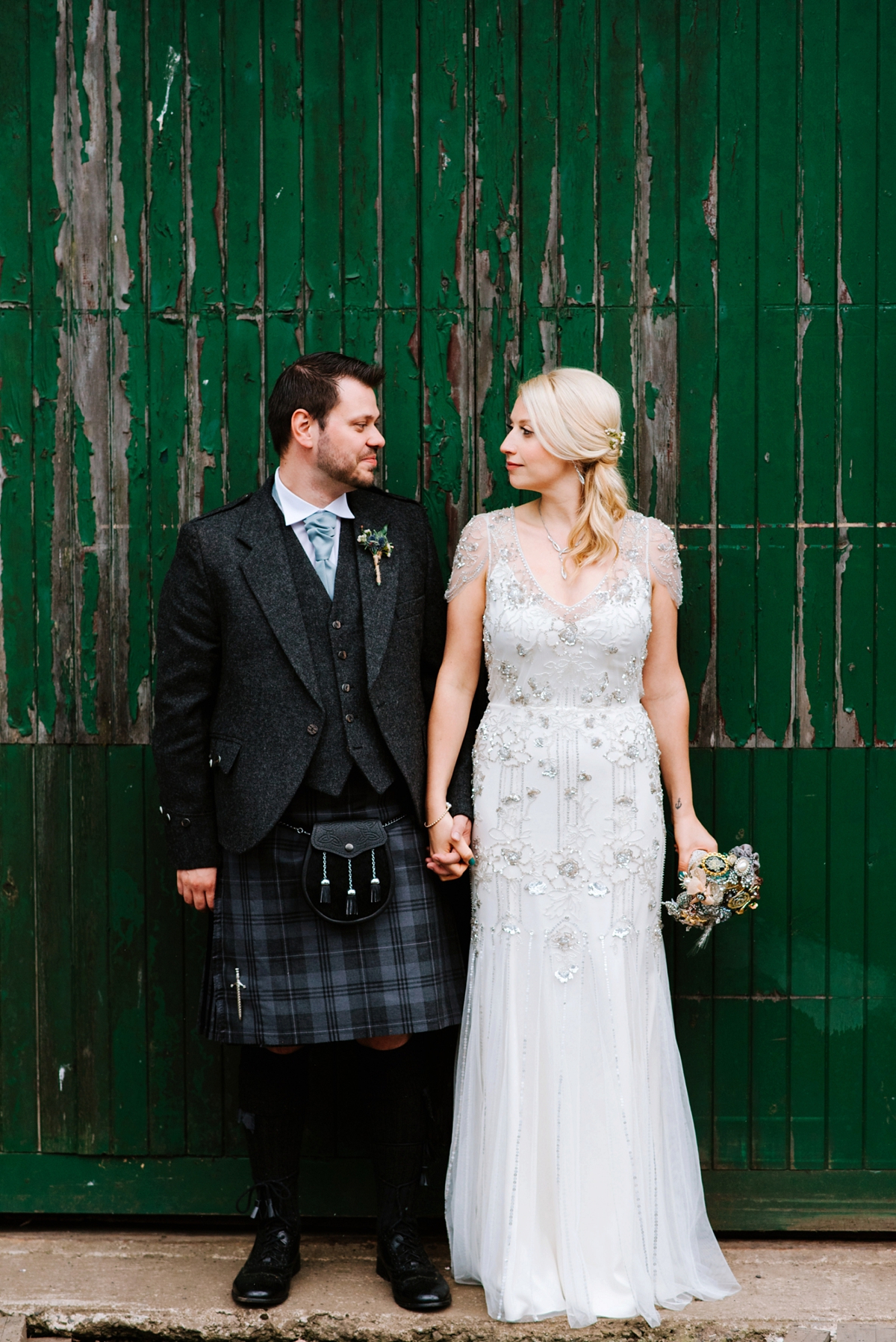 24 A Jenny Packham beaded gown for a lovely laidback country barn wedding