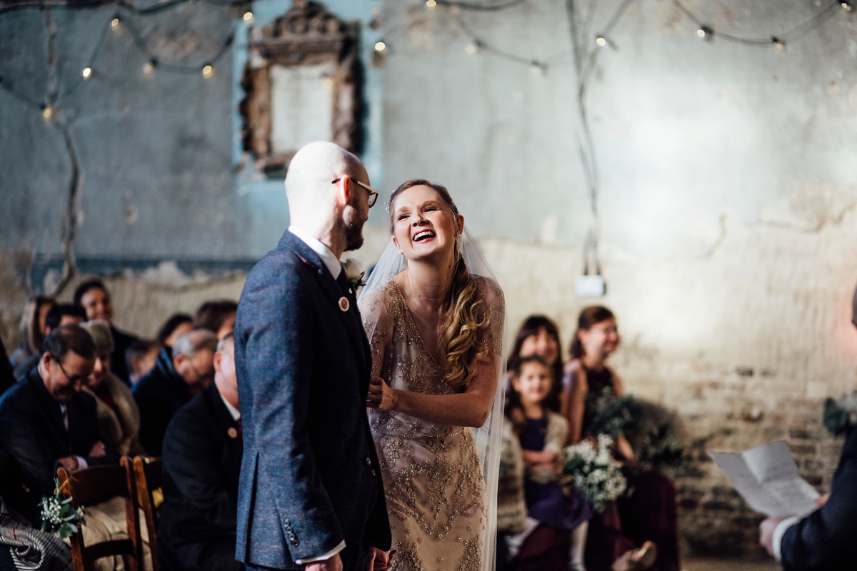 24 A beaded Jenny Packham dress for a Winter Asylum wedding