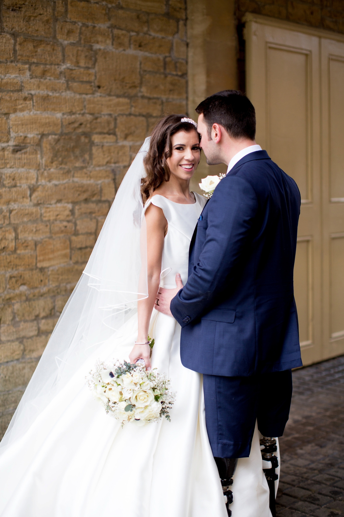 26 A Pronovias gown for a beautiful blue wedding - Pronovias Elegance for a Stylish Navy Blue and Gold Winter Wedding 26 A Pronovias gown for a beautiful blue wedding
