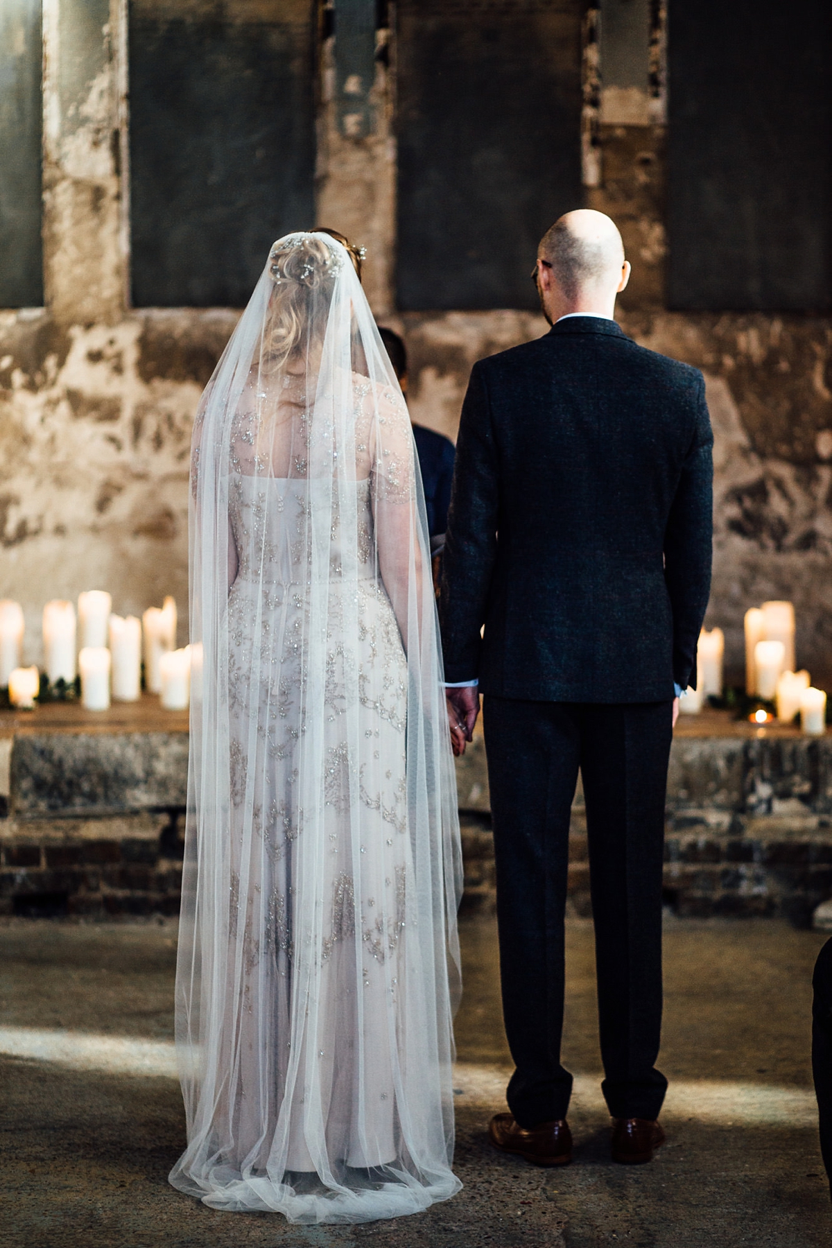 26 A beaded Jenny Packham dress for a Winter Asylum wedding