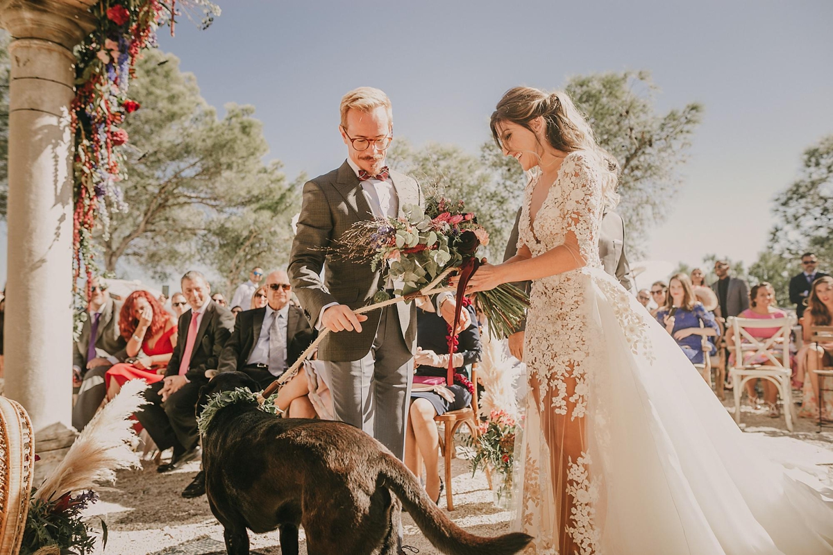 27 A daring applique gown fro a hip Alicante wedding inspired by nature