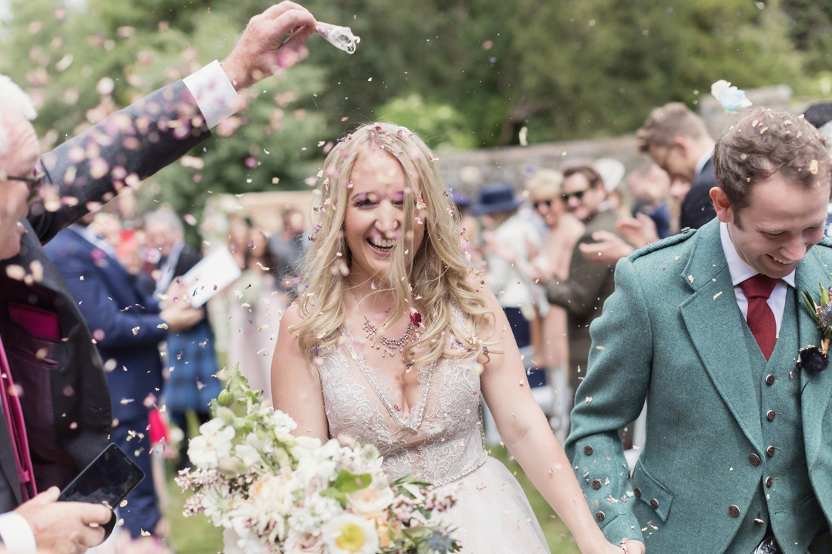 28 A Galia Lahav gown and accents of marble and gold for a scottish castle wedding