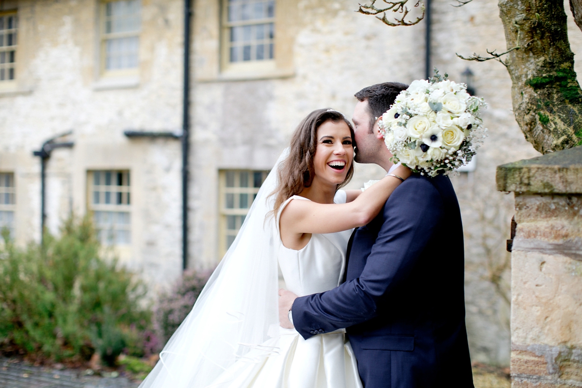 28 A Pronovias gown for a beautiful blue wedding - Pronovias Elegance for a Stylish Navy Blue and Gold Winter Wedding 28 A Pronovias gown for a beautiful blue wedding