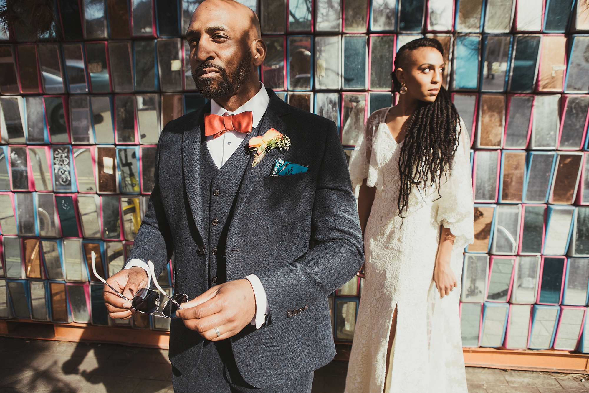 28 A tropical and bohemian inspired cool urban wedding