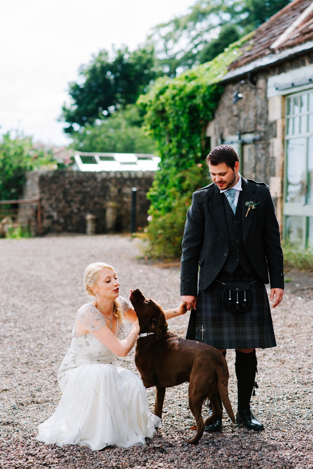 29 A Jenny Packham beaded gown for a lovely laidback country barn wedding