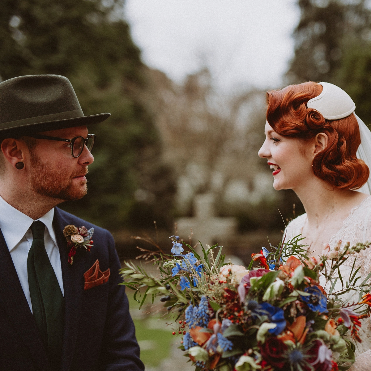 29 A tea length LouLou Bridal dress for a vintage themed farm wedding