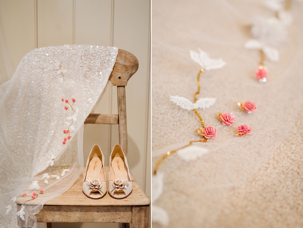 3 A Karen Willis Holmes sequin dress for a colourful Lost Gardens of Heligan inspired barn wedding