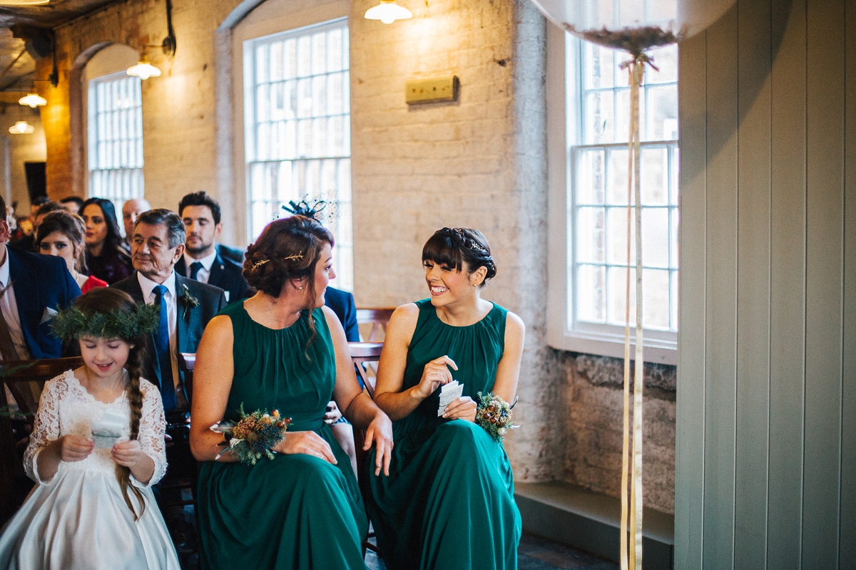 31 A long sleeved Pronovias gown for a glamorous winter wedding at West Mill in Derbyshire