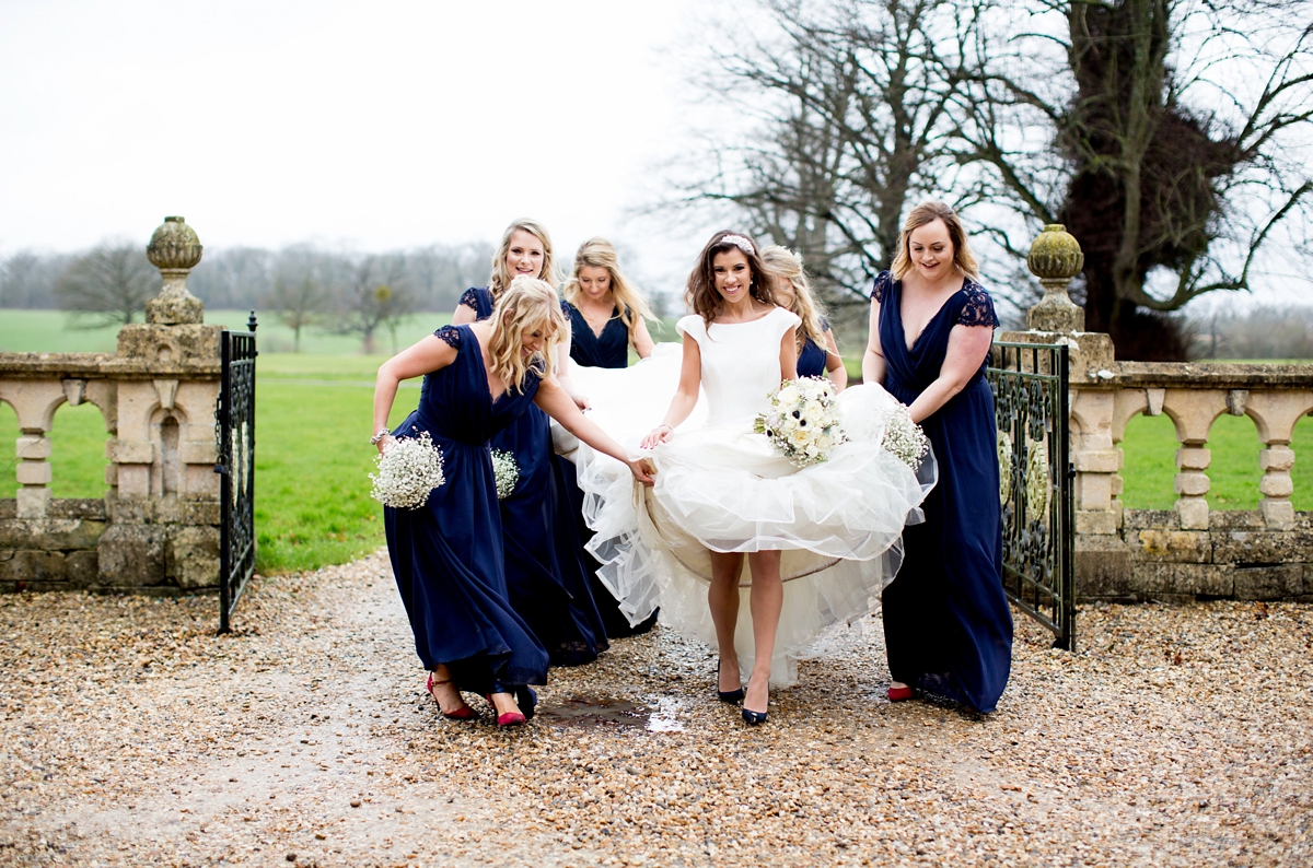 33 A Pronovias gown for a beautiful blue wedding - Pronovias Elegance for a Stylish Navy Blue and Gold Winter Wedding 33 A Pronovias gown for a beautiful blue wedding