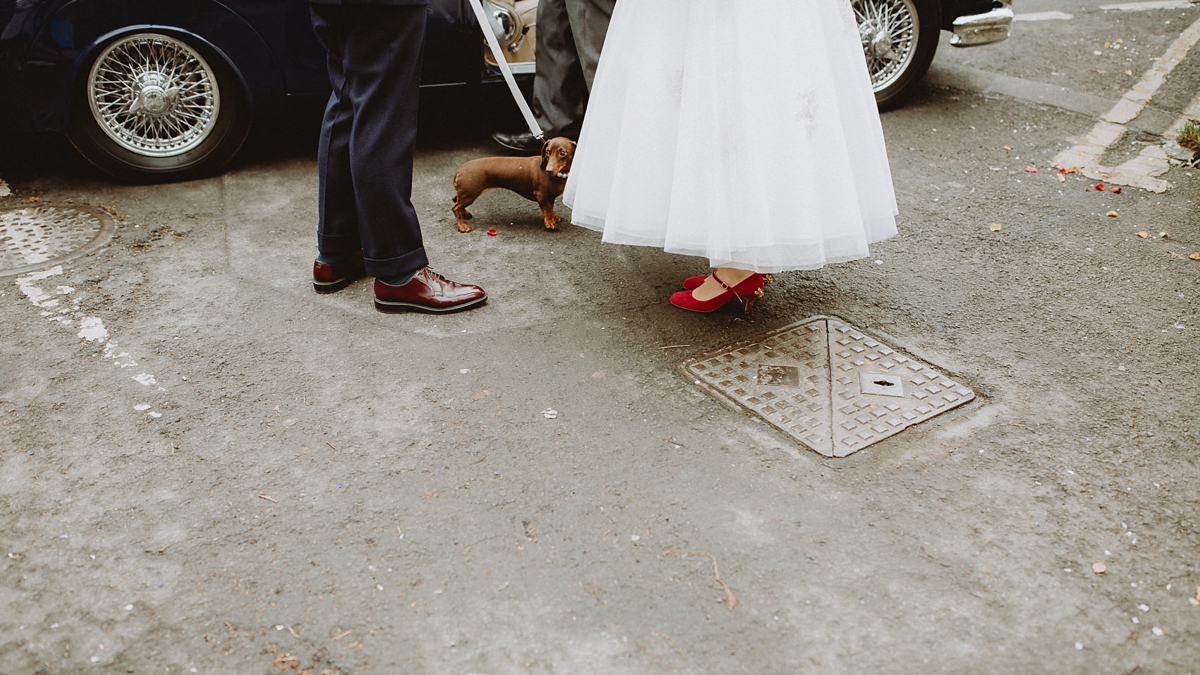 33 A tea length LouLou Bridal dress for a vintage themed farm wedding