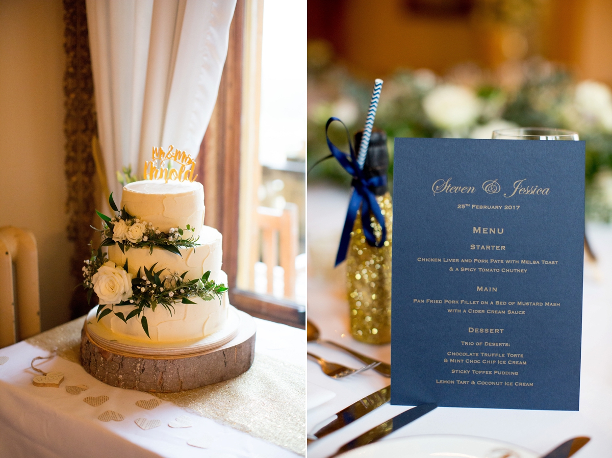 37 A Pronovias gown for a beautiful blue wedding - Pronovias Elegance for a Stylish Navy Blue and Gold Winter Wedding 37 A Pronovias gown for a beautiful blue wedding