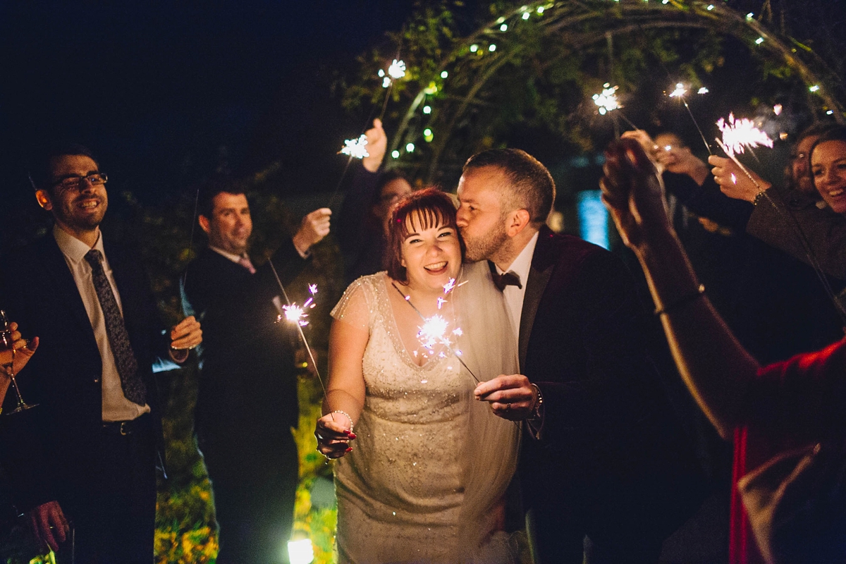 43 A 1920s inspired beaded dress for a winter barn wedding