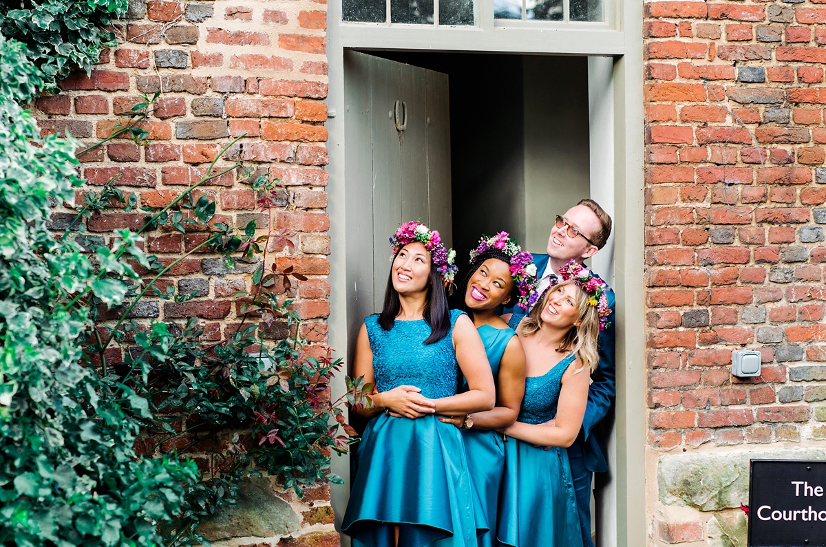 44 A Karen Willis Holmes sequin dress for a colourful Lost Gardens of Heligan inspired barn wedding