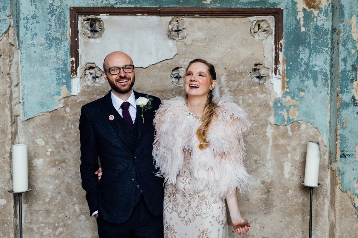 44 A beaded Jenny Packham dress for a Winter Asylum wedding