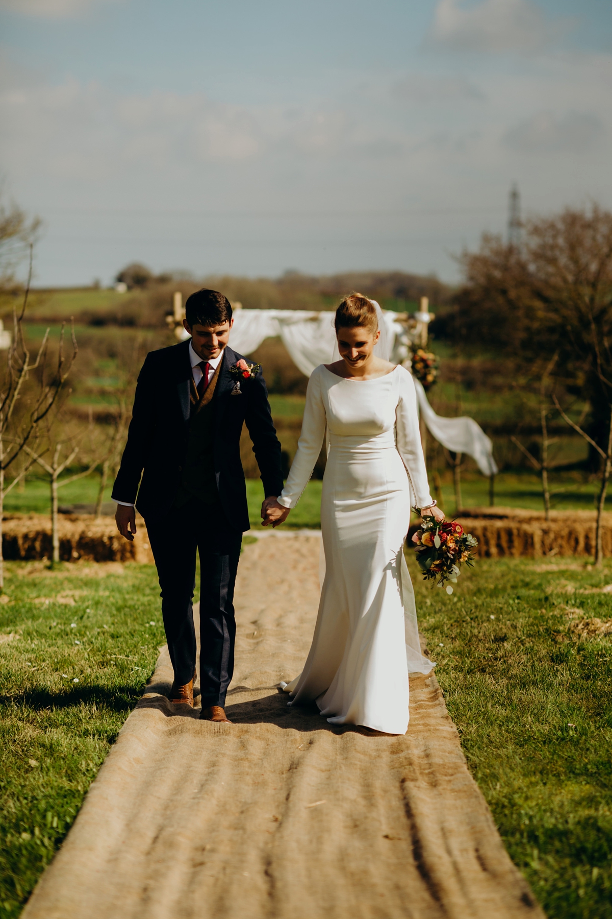 45 A long sleeved Justin Alexander dress for an elegant Glasshouse Wedding