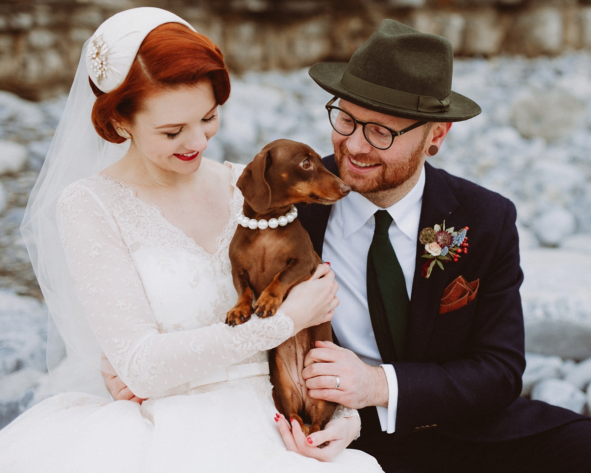 47 A tea length LouLou Bridal dress for a vintage themed farm wedding