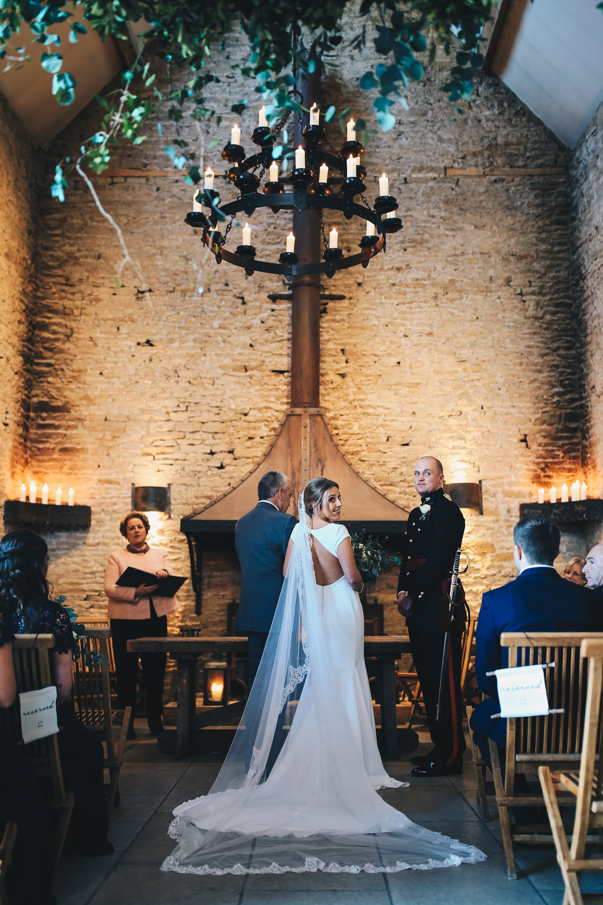 48 A backless Pronovias dress for a glamorous winter barn wedding. Images by Winnington Co. - Pronovias Elegance For a Timeless Winter Barn Wedding in the Cotswolds 48 A backless Pronovias dress for a glamorous winter barn wedding. Images by Winnington Co.