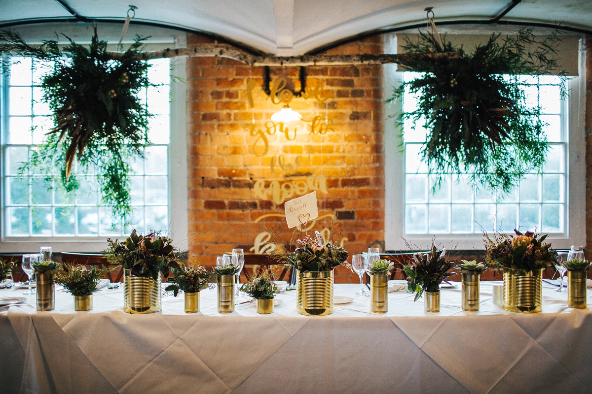 48 A long sleeved Pronovias gown for a glamorous winter wedding at West Mill in Derbyshire