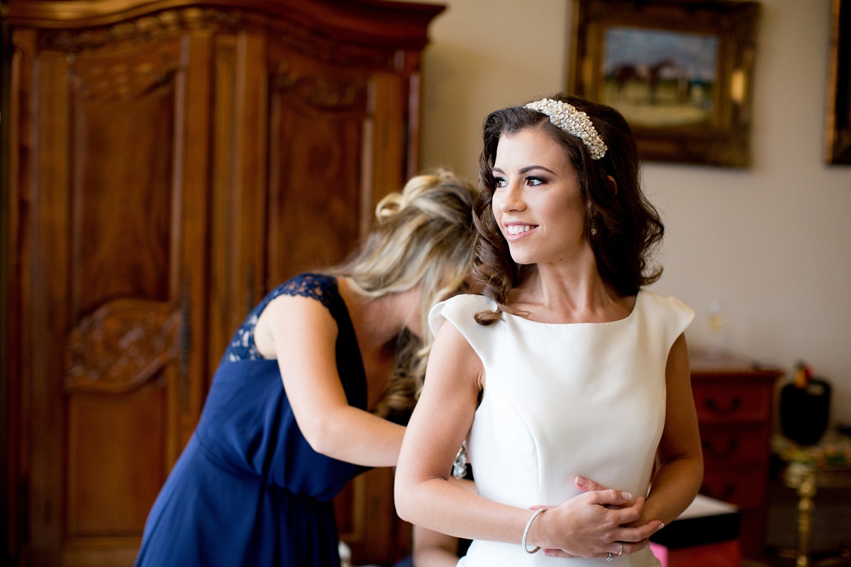 6 A Pronovias gown for a beautiful blue wedding - Pronovias Elegance for a Stylish Navy Blue and Gold Winter Wedding 6 A Pronovias gown for a beautiful blue wedding