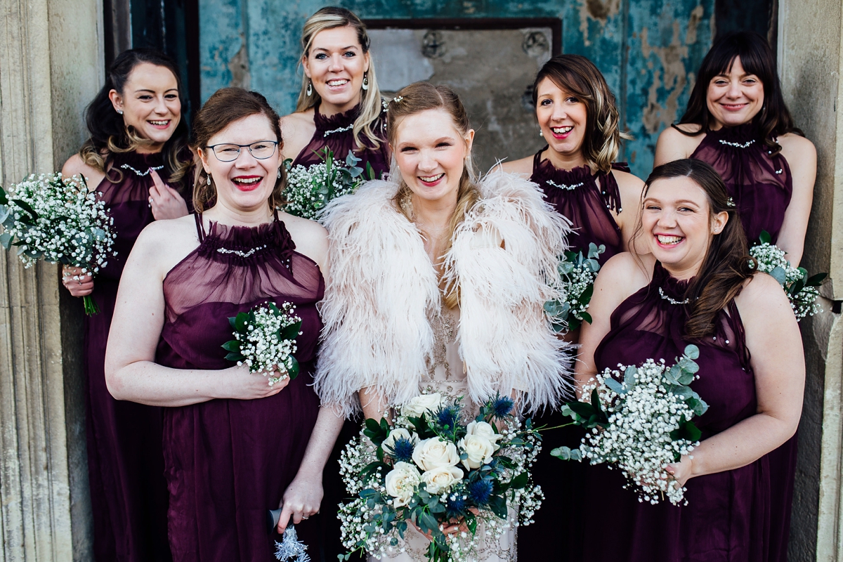 6 A beaded Jenny Packham dress for a Winter Asylum wedding