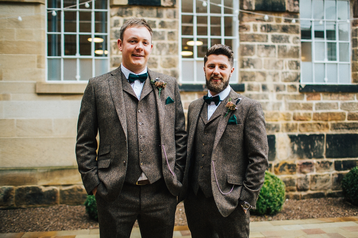 6 A long sleeved Pronovias gown for a glamorous winter wedding at West Mill in Derbyshire