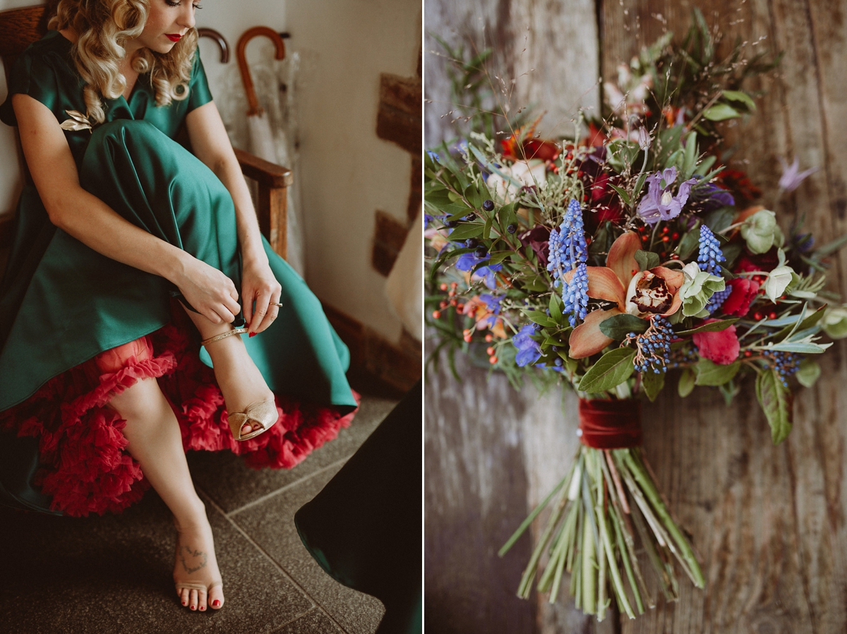 7 A tea length LouLou Bridal dress for a vintage themed farm wedding