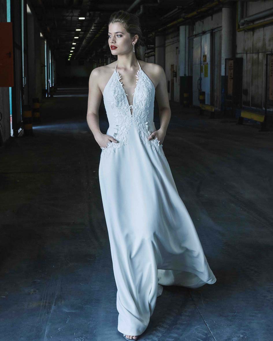 Elbeth Gillis D8818 Pippa Front 1 - Elbeth Gillis - Luxuriously handcrafted couture wedding dresses, creating soft, feminine modern bridal wear Elbeth Gillis D8818 Pippa Front 1