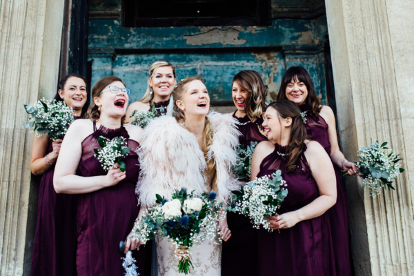 A Glamorous Jenny Packham Gown for a Quirky Winter Wedding at a Disused Asylum